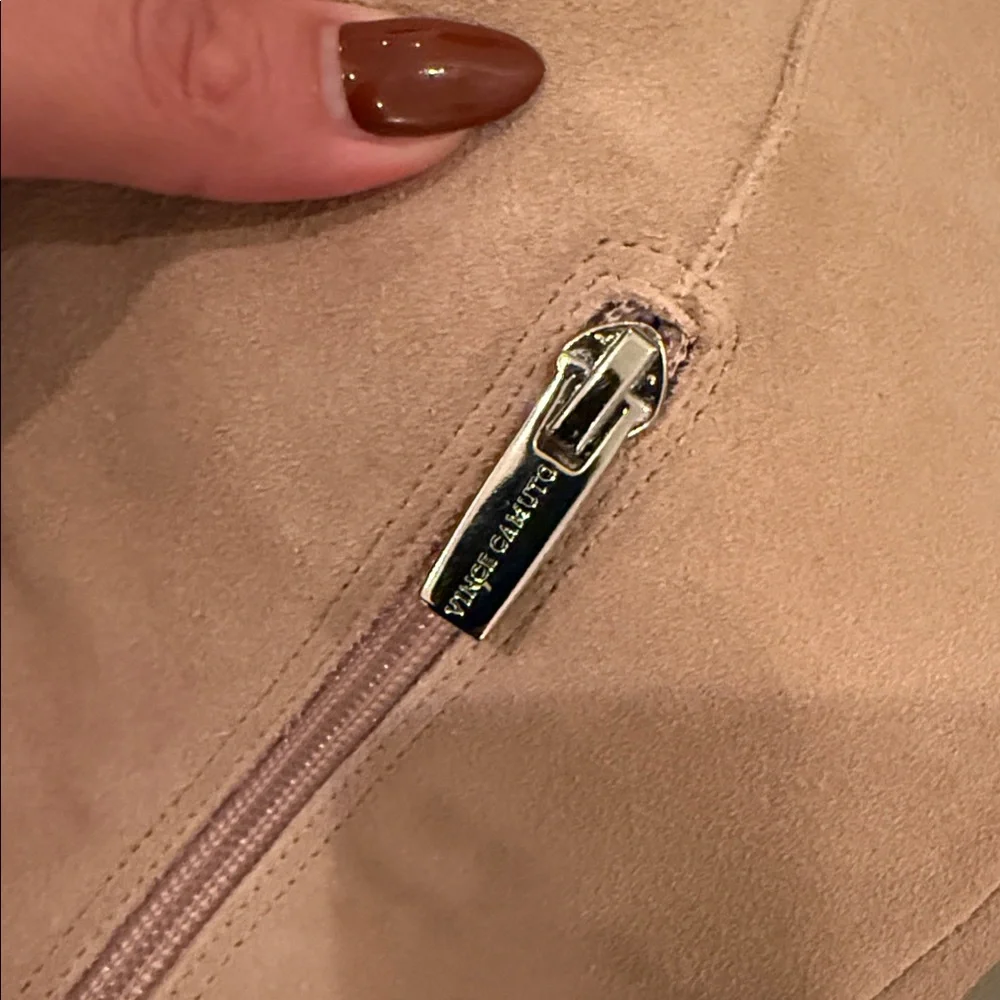 Vince Camuto -  VC-AFELIA - Beige Suede Heeled Boots - Picture 2 of 8